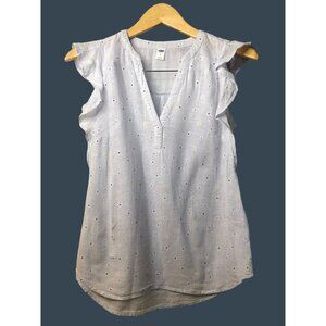 OLD NAVY- WOMEN'S BLUE LIGHT WEIGHT V-NECK TOP SIZE SMALL